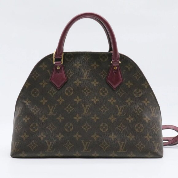 Louis Vuitton ALMA Handbag in Monogram Coated Canvas Brown Contrast Burgundy - Picture 11 of 11